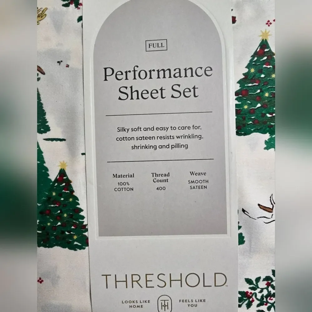 New Full 400 Thread Ct Christmas Holiday Performance Sheet Set Winter Threshold